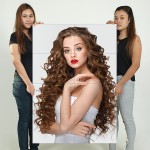 Beautiful Long Curly Hairstyle Block Giant Wall Art Poster