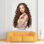 Beautiful Long Curly Hairstyle Block Giant Wall Art Poster