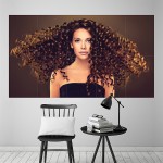 Beautiful Girl Curly Hairstyle Block Giant Wall Art Poster 