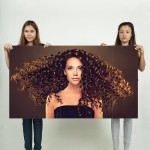 Beautiful Girl Curly Hairstyle Block Giant Wall Art Poster 