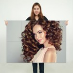 Beautiful Model Girl with Long Wavy Hairstyle Block Giant Wall Art Poster