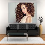 Beautiful Model Girl with Long Wavy Hairstyle Block Giant Wall Art Poster