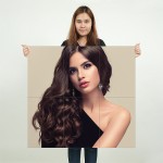 Beautiful Woman with Long Smooth Hair Block Giant Wall Art Poster