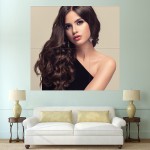 Beautiful Woman with Long Smooth Hair Block Giant Wall Art Poster