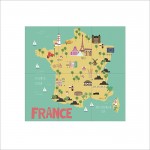 Kid Country Map France Block Poster  Block Giant Wall Art Poster