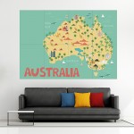 Kid Country Map Australia Block Giant Wall Art Poster