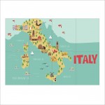 Kid Country Map Italy Block Giant Wall Art Poster