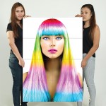 Die schön bunte Haare Wand-Kunstdruck Riesenposter 