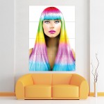 Die schön bunte Haare Wand-Kunstdruck Riesenposter 