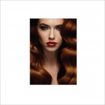 Red Lips Waves Closeup Hair  Wand-Kunstdruck Riesenposter 