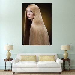 Blonde Long Hair  Block Giant Wall Art Poster (P-2159)