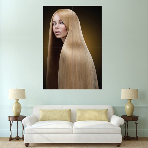 Blonde Long Hair  Block Giant Wall Art Poster