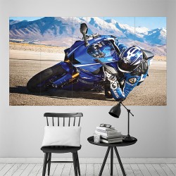 Yamaha YZF R6 motorcycle  Block Giant Wall Art Poster (P-2163)