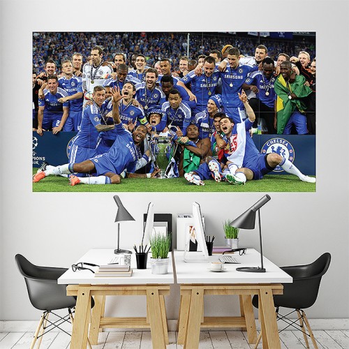 Chelsea Football Club Champion  Block Giant Wall Art Poster 