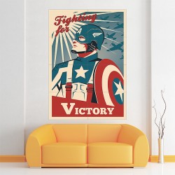 Captain America retro style Block Giant Wall Art Poster (P-2168)