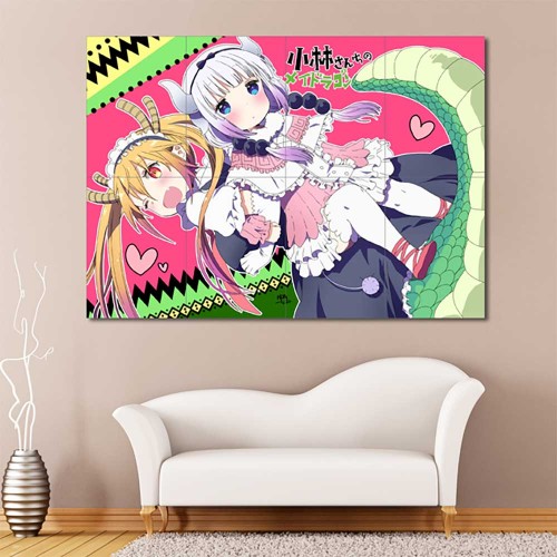 Tohru and Kanna Kamui Miss Kobayashi's Dragon Maid  Wand-Kunstdruck Riesenposter