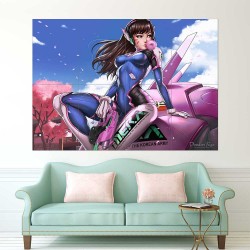 Overwatch D.Va Bodysuit Gun  Block Giant Wall Art Poster (P-2227)