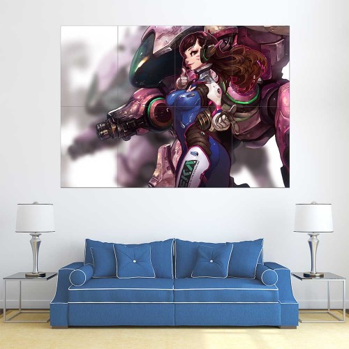 Overwatch D.Va Bodysuit Headphones  Wand-Kunstdruck Riesenposter