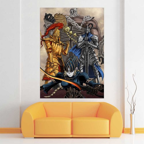 Dark Souls III Four Knights of Gwyn  Wand-Kunstdruck Riesenposter 