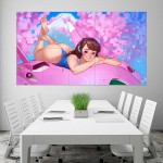 Overwatch D.Va Sakura  Wand-Kunstdruck Riesenposter 