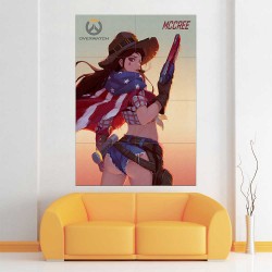 Overwatch American Mccree  Wand-Kunstdruck Riesenposter (P-2286)