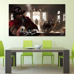 Overwatch Mccree Cowboy  Block Giant Wall Art Poster (P-2289)