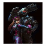 Overwatch D.va and Soldier 76  Wand-Kunstdruck Riesenposter 