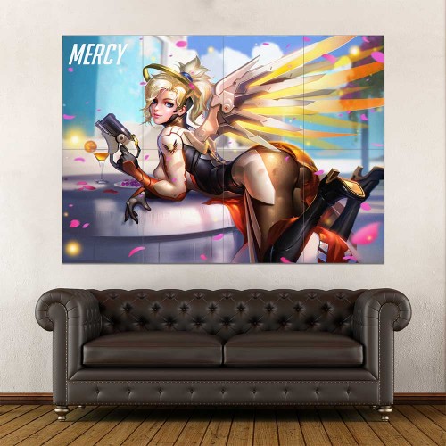 โปสเตอร์ ขนาดใหญ่ เกมส์ Overwatch Mercy Pose