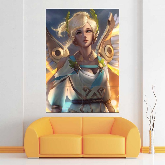 Overwatch Mercy Pose Block Giant Wall Art Poster