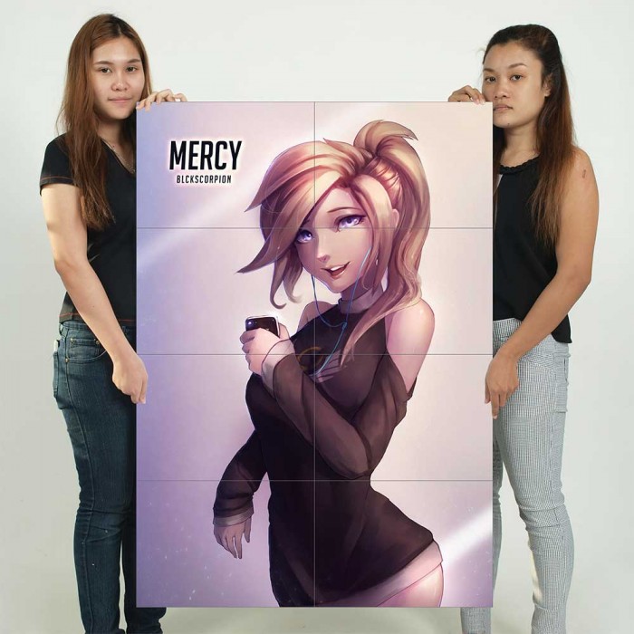 Overwatch Mercy Pose Block Giant Wall Art Poster