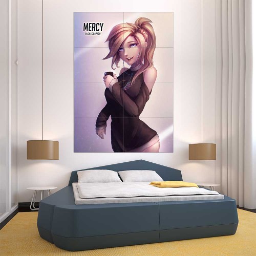 Overwatch Mercy Music Pod Block Giant Wall Art Poster