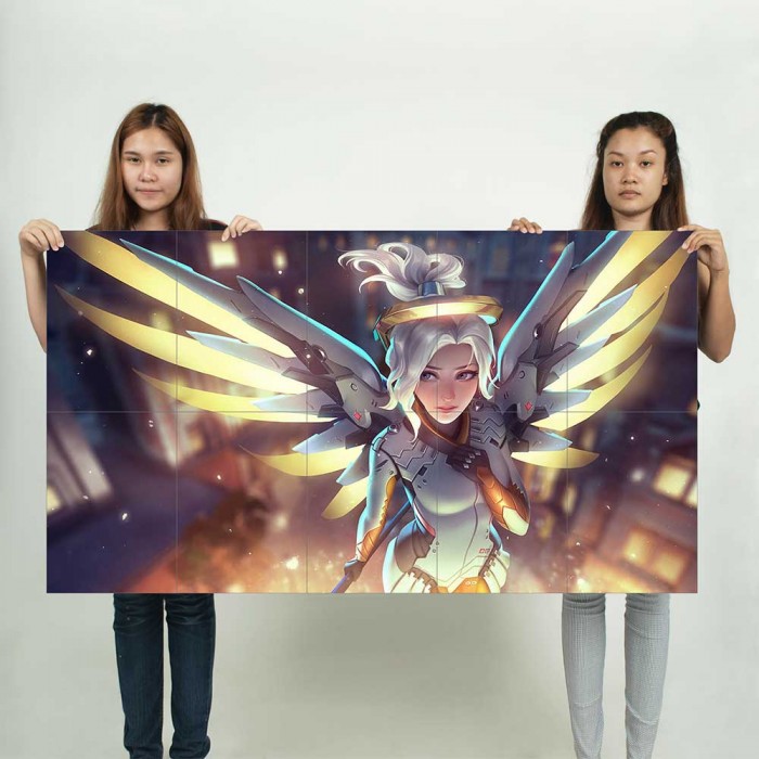 Overwatch Mercy Pose Block Giant Wall Art Poster