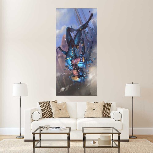 Overwatch Pharah fall from sky Block Giant Wall Art Poster