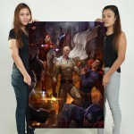 One Punch Man Saitama beat Superman  Wand-Kunstdruck Riesenposter 