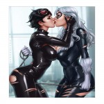 Black Cat kuss Catwoman Batman  Wand-Kunstdruck Riesenposter 