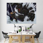 Berserk Guts vs Zodd  Wand-Kunstdruck Riesenposter