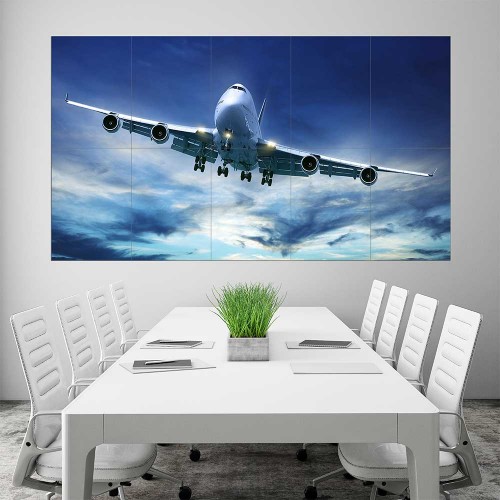 BOEING 747 Jumbo Plane Block Giant Wall Art Poster 