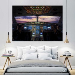 Boeing Airbus Cockpit Flight Deck  Block Giant Wall Art Poster (P-2409)