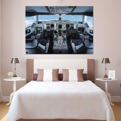 Boeing Airbus A380 Cockpit Airplane  Block Giant Wall Art Poster (P-2410)