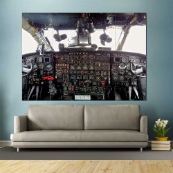 Aircraf Airplane Cockpit Flight Deck  Block Giant Wall Art Poster (P-2413)