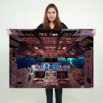 Columbia Space Shuttle Cockpit Block Giant Wall Art Poster