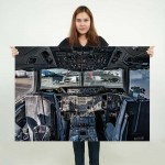 Airplane Cockpit Flight Deck Block Giant Wall Art Poster