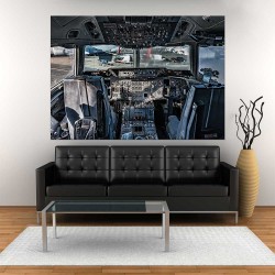 Airplane Cockpit Flight Deck  Block Giant Wall Art Poster (P-2417)