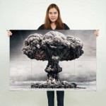 NUC Mushroom Dust cloud Nuclear Atomic Bomb Block Giant Wall Art Poster