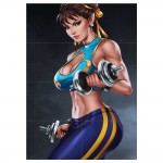 โปสเตอร์ ขนาดใหญ่ ชุนลี Street Fighter Chun Fitness