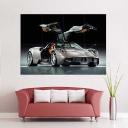 Pagani Huayra Gunmetal Auto Supercar Wand-Kunstdruck Riesenposter (P-2476)