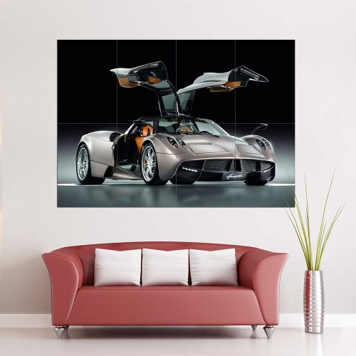 Pagani Huayra Gunmetal Supercar Block Giant Wall Art Poster