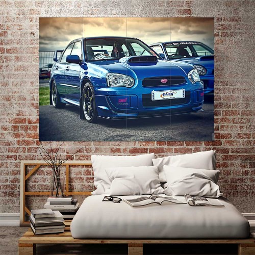 Subaru Impreza Wrx Sti Car Block Giant Wall Art Poster