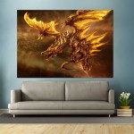 Phoenix Drache Fantasy Myth Gothic Magic  Wand-Kunstdruck Riesenposter