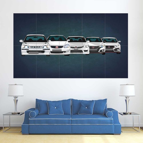 Honda Civic Type R  Wand-Kunstdruck Riesenposter 